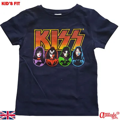 £13.95 • Buy Kiss Kids T Shirt-Kiss Faces And Icons-Official-Children's Kiss Faces Tee Shirts