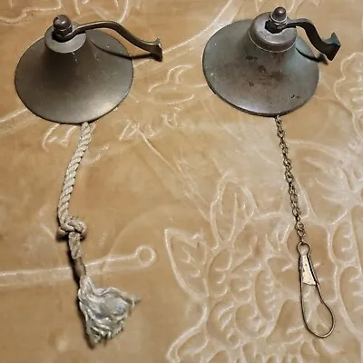 Vintage Heavy Ship Brass Bells Hanging Wall Mount Type Bell (Pair) • $85