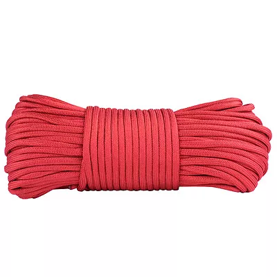 Paracord 100 Ft Imperial Red Mil Spec 7 Strand Parachute Cord Outdoor Rope Hank • $26.89