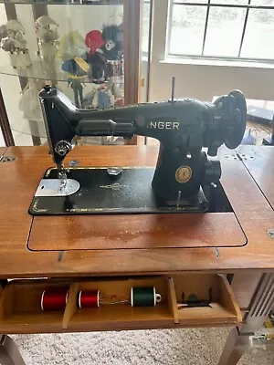 Vintage Electric Singer 201 Sewing Machine Original Cabinet  • $499
