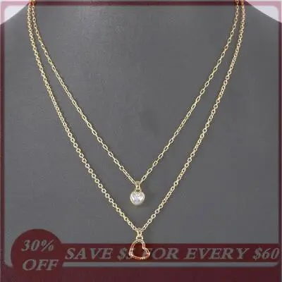 Michael Kors Sparkling S Love Letters 2 Layers Fashion Necklace Hot • $27.99