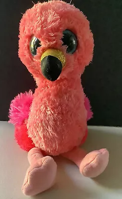 TY Beanie Boos Large 25cm Glitter Eyes Gilda Flamingo Bird Pink Plush Soft Toy • $22.95