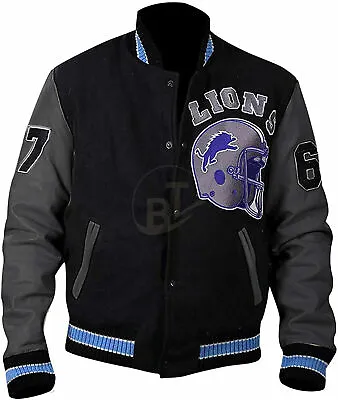 Beverly Hills Cop Detroit Lions Axel Foley Vintage Wool - Leather Sleeves Jacket • $86.99