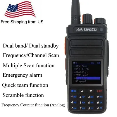Anysecu UVF9Plus 10W Ham Radio With Frequency Counter Dual Band FM Transceive • $62.90