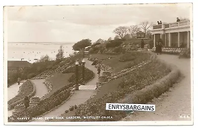 Canvey Island From Rock Gardens Westcliff-on-Sea Essex. RP Postcard. • £2.25