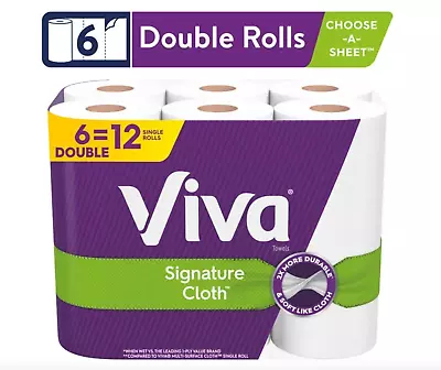 Viva Signature Cloth Paper Towels 6 Double Rolls • $10.98