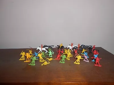 Vintage Cowboys Horses & Indians Plastice Toy Figures • $13.50