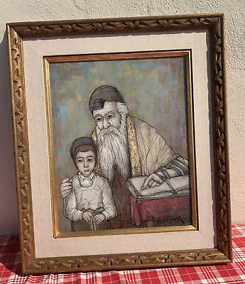 Rabbi In Student Oil Painting AMERICAN GERMAN HUGO CASAR ORIGINAL • $950