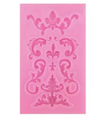 £3.99 • Buy Vintage Silicone Fondant Mould Relief Baroque Cake Lace Flower Border Sugar Mold