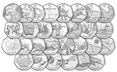 2011 Royal Mint London 2012 Brand New  Olympic 50p Sports Collection Packs • £20.99