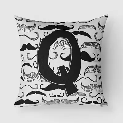 Moustache Initial Fabric Decorative Pillow  Letter Q • $46.68