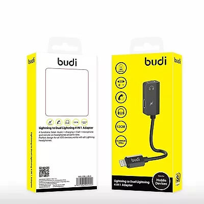 Budi Lightning To Dual Lightning Adapter 4 In 1 Adapter For Apple IPhone • £12.99