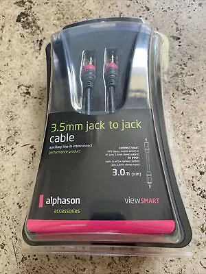 Alphason 3.5mm Jack To Jack Cable 3.0m AUX Line In Interconnect • £4.99