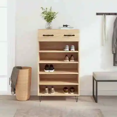 Modern Wooden Hallway Shoe Storage Cabinet Organiser Rack 1 Drawer Open Shelves • £68.99