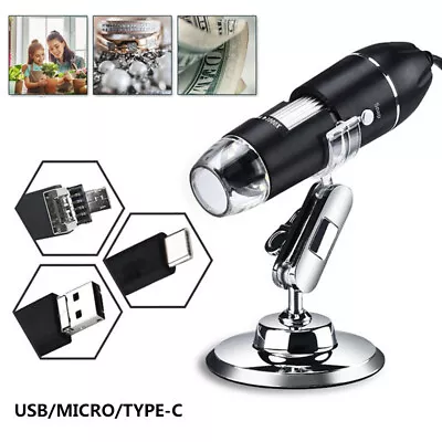 $19.92 • Buy 1600X USB Digital Microscope Handheld Zoom Biological Endoscope Camera Pocket