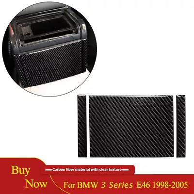 Rear Center Panel Console Cover Trim For BMW E46 1998-2005 Carbon Fiber Interior • $12.21