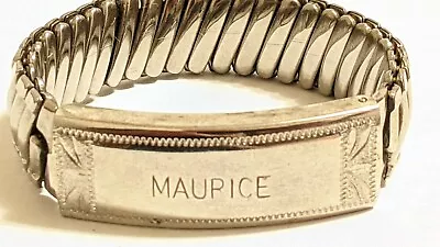 Vtg Maurice Japan Stretchy Photo Bracelet Stamped 18-8 Stainless Steel Japan  • $25.86