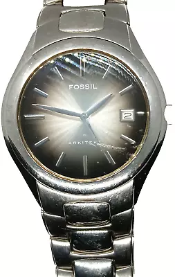 C Mens Working Fossil Arkitekt Starburst Analog Quartz Watch FS-2903 Works Lot • $24.99