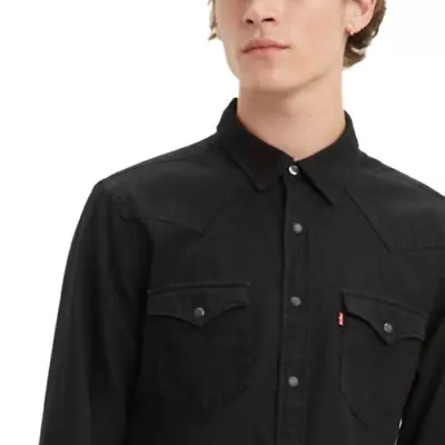 Levi's Classic Casual Sawtooth Denim Western Shirt Black 3LYLW2262 ONYX  • $38.99