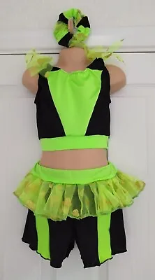 Girls Dance Costume Suitable For  Modern Jazz Tap Gymnastics Size 2 (age 7-8) • £10.99