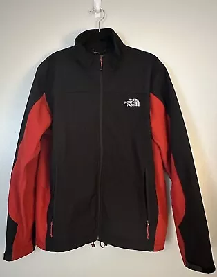 The North Face Mens Soft Shell Jacket Fleece Lined Large Warm Black Red!! • $24.99