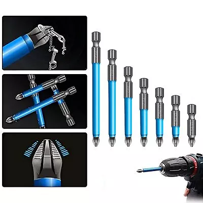 7PCS Magnetic Anti-slip Drill Bit Kit Electric Screw Nozzle Taper Corrector Tool • £0.99