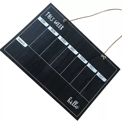  Wooden Week Plan Board Single-sided Blackboard Dry Erase Weekly Calendar • $12.10