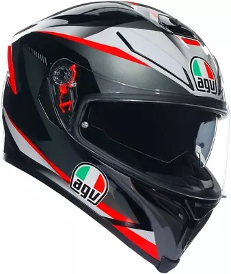 Motorcycle Helmet Integral AGV K5 S Plasma Black Grey Red Max Vision TG XL • $290.11