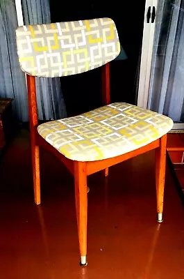 $230 • Buy Vintage Parker Danish Mid Century Chair Solid Ash Wood & Fabric Dining / Desk #2