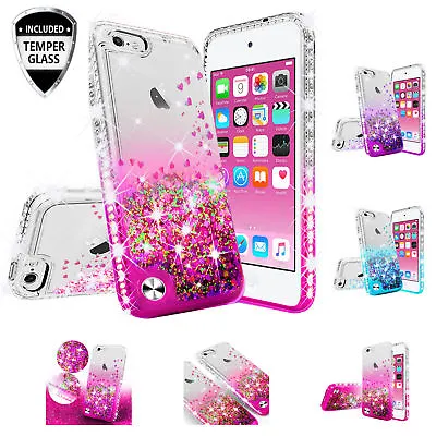 $9.98 • Buy For IPhone Xs Max Xs Xr 8 7 8/7 Plus Liquid Glitter Cute Ring Stand Phone Case