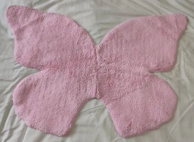 George At Asda Pink Butterfly Rug 100% Cotton Brand New With Tags 58 X 80cm • £1.99