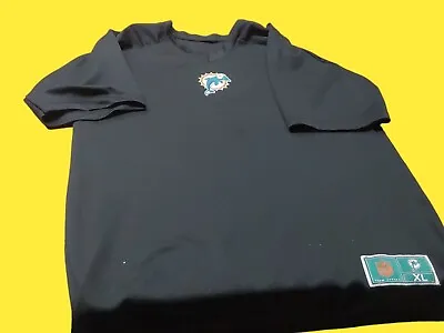 NFL Team Apparel MIAMI DOLPHINS Football Polo Golf Shirt BLACK XL • $15