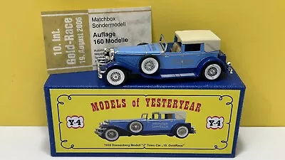 Matchbox Code 2 1930 Duesenberg Town Car Gold Race Organisers Edition 1 Of 18 • £29.95