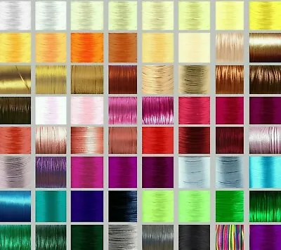 Silky Satin Rattail 2mm Cord Macrame Nylon Thread  Kumihimo Shamballa 80 Colours • £0.99
