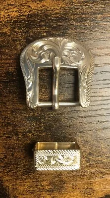 Vintage Silver Cowboy Western Small Belt Buckle • $9.99