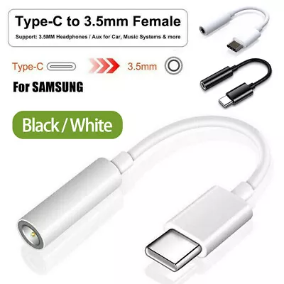 Type-c Usb C To Female AUX 3.5mm Headphone Jack Adapter Dongle Cable Plug & Play • £3.25