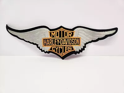 Harley Davidson Wing Patch Old School Biker Motorcycle Vest Vtg Embroidered XLG  • $98.95