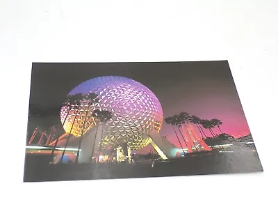 Walt Disney World Epcot Center Spaceship Earth View At Night Postcard • $2.99