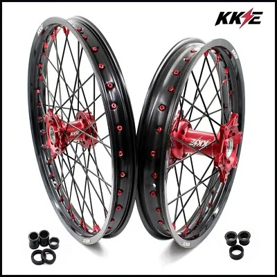 KKE 21/19 Rims For HONDA CR125R CR250R 2002-2013 Spoked MX Dirtbike Wheels Hubs • $629