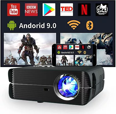 Smart Android Projector HD 1080P Wifi BT Movie Video Mini Home Cinema HDMI USB • $545.29