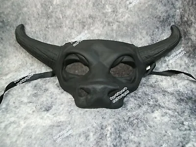 Black Bull Costume Mask Cow Skull Masquerade Spanish Fighting Toro Loco Minotaur • $22.95