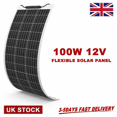 £76.79 • Buy Flexible 100/200/400w 12V Solar Panel PV Photo-voltaic Boat Marine Caravan Home