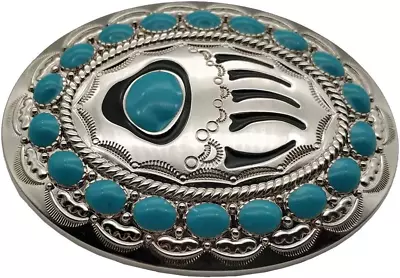 Native American Turquoise Bear Claw Belt Buckle • $15.62