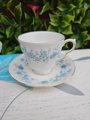 Vintage Colclough Vintage  Braganza China Blue Braganza Tea Cup Saucer Duo • £6