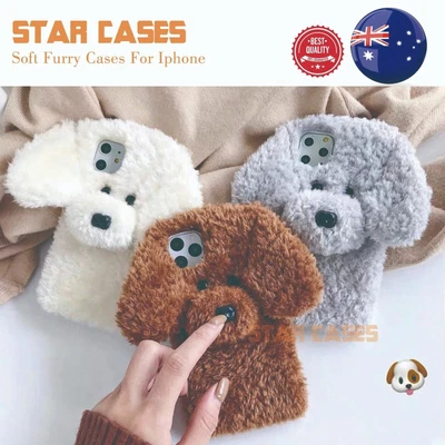 $15.99 • Buy Cute Puppy  Soft Plush Furry Rabbit Case Cover For IPhone 6P 7 8 8P XS XR MAX
