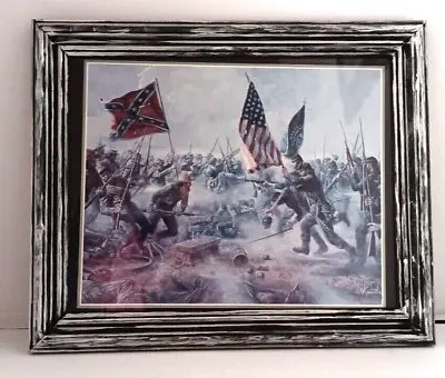 Vintage   The Angle   Civil War Print By MORT KUNSTLER Glass Frame • $55.99