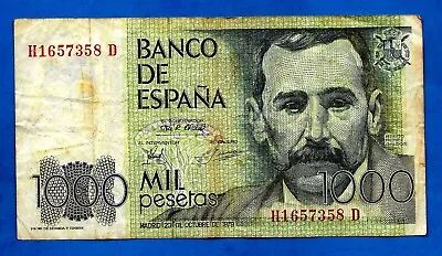 Spain P158 1000 Pesetas BENITO PEREZ GALDOS Pre Euro 23.10.1979 VF SCARCE • £0.99