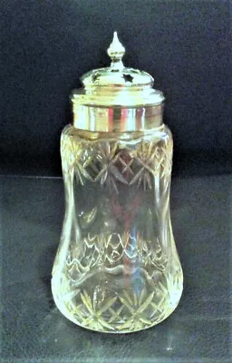 Sugar Shaker 1915 English Cut-glass & Epns 5 1/4 . Perfect Condition • $65.57