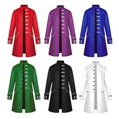 Men Tuxedo Coats Medieval Steampunk Victorian Vintage Jacket Halloween Costume • $26.51