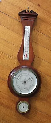 Vintage Thermometer Mahogany Wood Airguide Banjo Wall Hanging Weather Station • $4.99